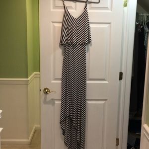 Hi-low Striped Maxi Dress